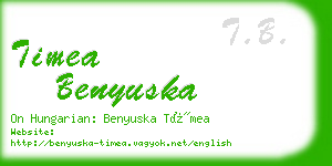 timea benyuska business card